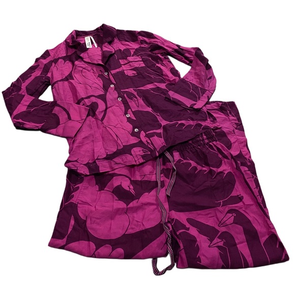 ANTHROPOLOGIE x Cecilia Pettersson Swan Modal Cotton Pajama Top Pants Set XXS - Picture 4 of 11